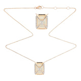 Rectangle Diamond Neclace with Mother of Pearl