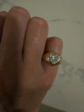 1 Carat LAB Diamond Heart Puffy Ring