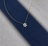 MINI Gold Mirror Star of David Necklace