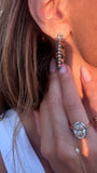 Single Modern Leaf Earring with Malachite and Diamonds