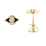 Eye Enamel and Diamond Stud