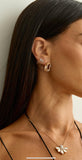 Oval Gold Lasered Earrings with Diamonds
