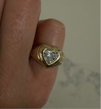 1 Carat LAB Diamond Heart Puffy Ring