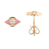 Eye Enamel and Diamond Stud