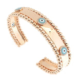 Wide Evil Eye Cuff with Diamonds