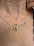 Art Deco Necklace with White Onyx and Diamonds