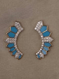 Single Turquoise diamond ear climber
