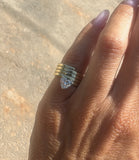 Gold Swirl heart with LAB diamond