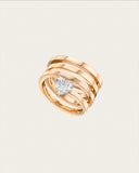 Gold Swirl heart with LAB diamond