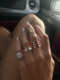 White Enamel and Diamond Ring