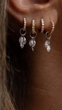 Single LAB hoop with 3 drop Marquise diamonds