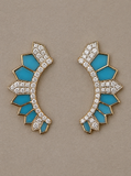Single Turquoise diamond ear climber