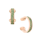 SINGLE PAVE EMERALD CUFF EARRING