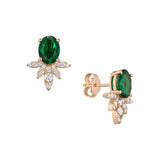 SINGLE EMERALD FLOWER EARRING