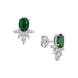 SINGLE EMERALD FLOWER EARRING