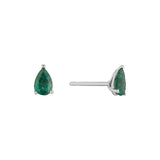 SINGLE PEAR SHAPED EMERALD STUD