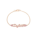 GOLD ENAMEL NAME BRACELET WITH HEARTS