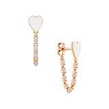 SINGLE HEART ENAMEL EARRING WITH DIAMONDS