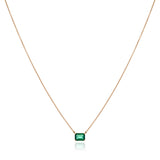 EMERALD CUT LAB EMERALD NECKLACE