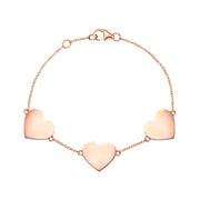 THREE GOLD HEART BRACELET