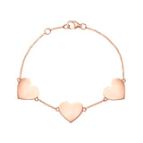 THREE GOLD HEART BRACELET